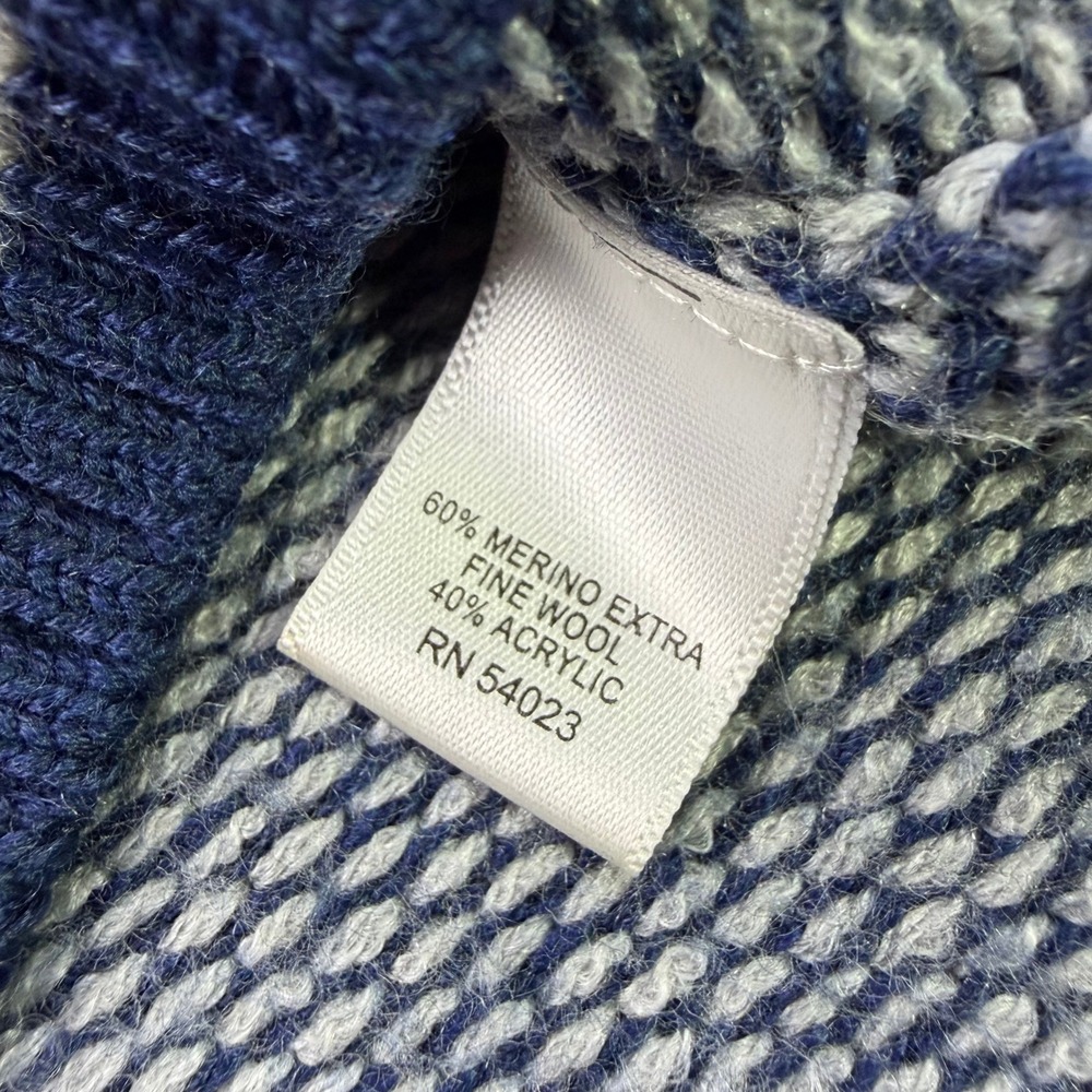 Banana Republic Shawl Collar Sweater Mens Small Navy Blue Merino Wool Birdseye - Picture 4 of 10